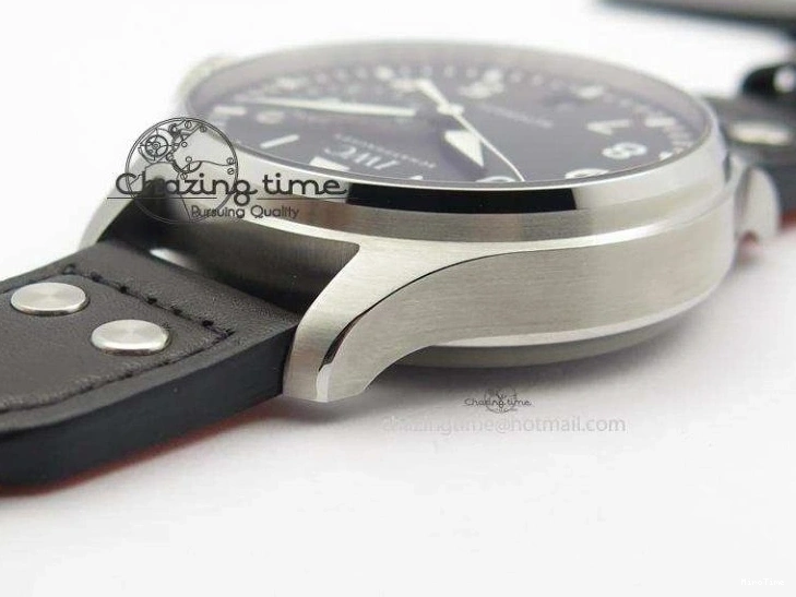 MIROTIME 0306 GoodFit Big Pilot Real PR IW500912 ZF Best Edition Black Dial On Black Leather Strap A 7287